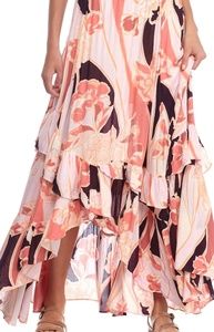Free People pink ruffle tiered Skirt